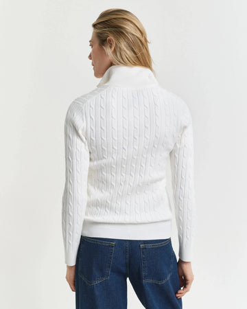 Βαμβακερό Πουλόβερ Half-zip με Πλέξη Cable GANT
